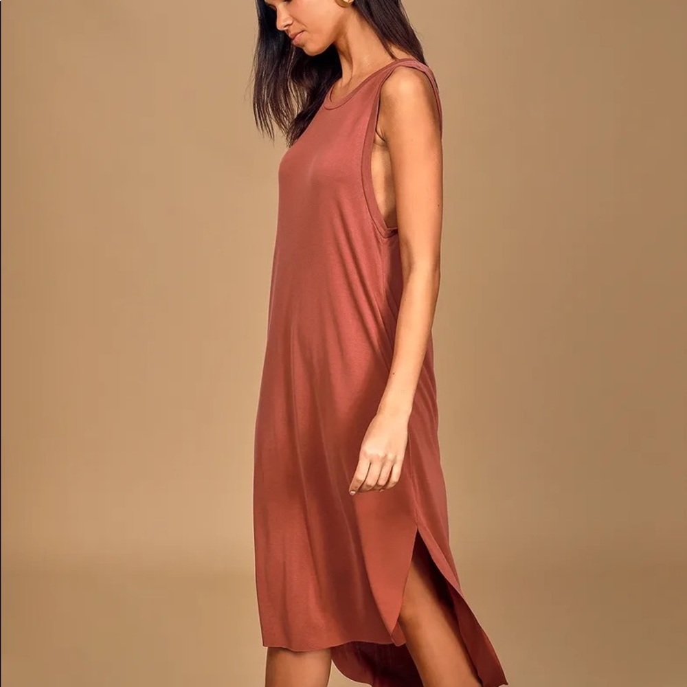 LUSH Washed Red Midi Dress - Picture 5 of 7